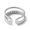 Non-Tarnish 304 Stainless Steel Open Cuff Ring Finding RJEW-C046-08P-3