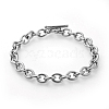 Tarnish Resistant 304 Stainless Steel Cable Chain Bracelets X-BJEW-G618-04P-1