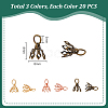 60Pcs 3 Colors Flower Brass Filigree Bead Cap Bails KK-PH0013-12-4