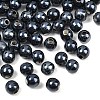 Glazed Porcelain Round Beads PORC-S489-6mm-03-1