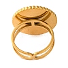 Flat Round Natural Tiger Eye Finger Rings RJEW-Q822-02G-03-3