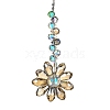 Glass Flower Hanging Suncatchers HJEW-C009-01D-1