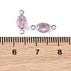SHEGRACE Brass Pave Cubic Zirconia Oval Connector Charms XGRQ2O269-439B-P-3