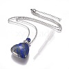 Natural Lapis Lazuli Openable Perfume Bottle Pendant Necklaces G-K295-A02-P-1