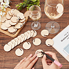 AHADERMAKER 60Pcs Wooden Wine Glass Charms AJEW-GA0006-38-3