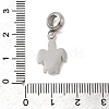 304 Stainless Steel Sea Animal European Dangle Charms STAS-D153-04A-P-3