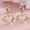 Heart Brass Micro Pave Clear Cubic Zirconia Hoop Earrings FS-WGD5D87-22-1