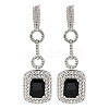 Brass Micro Pave Cubic Zirconia Dangle Stud Earrings EJEW-H014-15P-08-1