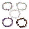 Natural Mixed Stone Chip & Cuboid Beaded Stretch Bracelets for Women BJEW-JB10808-1