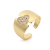 Rack Plating Brass Micro Pave Clear Cubic Zirconia Cuff Rings for Women RJEW-M028-113G-4