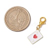 Playing Card Alloy Enamel Pendant Decoration HJEW-JM02607-3