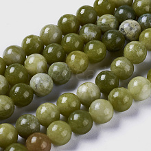 Natural Chinese Jade/Southern Jade Beads Strands G-G735-38-8mm