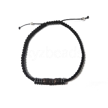 Coconut & Non-magnetic Synthetic Hematite Braided Bead Bracelet BJEW-PH01415-09