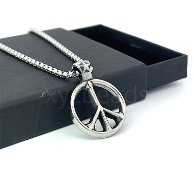 Vintage European Style G Dragon Peace Sign Necklace Titanium Steel Unisex Jewelry RS0700-1