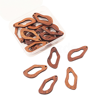 20Pcs Walnut Wood Hollow out Pendants WOOD-CJ0001-22-1