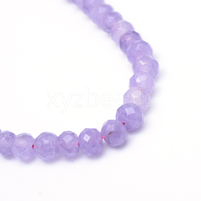 Faceted Rondelle Dyed Natural White Jade Bead Strands X-G-R343-6x8-03-1