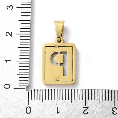 304 Stainless Steel Alphabet Pendants STAS-S152-01G-P-1