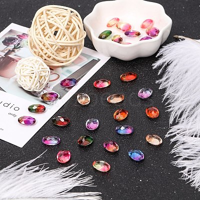 Pointed Back Glass Rhinestone Cabochons RGLA-OC0001-03D-1