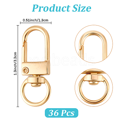 36Pcs Alloy Swivel Clasps PURS-CN0001-12P-1
