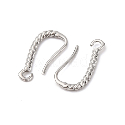 Brass Clear Cubic Zirconia Earring Hooks KK-L242-26P-1