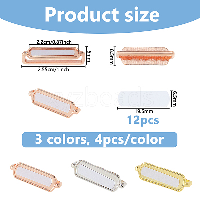12 Bags 3 Colors Alloy Heat Transfer Watch Band Accessories FIND-DC0007-60A-1