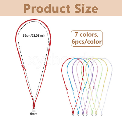 42Pcs 7 Colors Waxed Cotton Necklace Making AJEW-DC00023-1