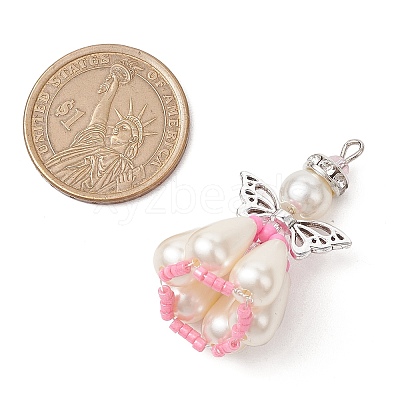 Pearlized Glass Pearl Beads  Pendants PALLOY-MZ00487-05-1
