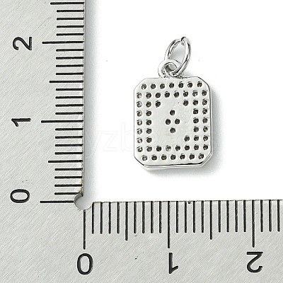 Rack Plating Brass Micro Pave Clear Cubic Zirconia Charms KK-G501-01Q-P-1
