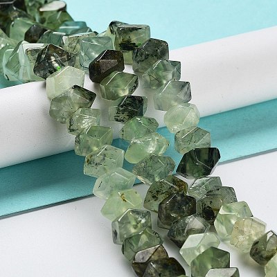 Natural Prehnite Beads Strands G-D091-A17-1