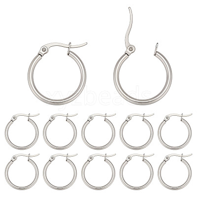 40Pcs 304 Stainless Steel Hoop Earrings for Women EJEW-ME0001-11-1
