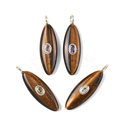 Natural Tiger Eye Pendants G-D357-01C-1