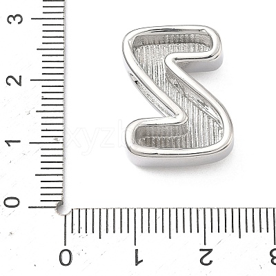 Brass Initial Beads KK-B167-27P-01Z-1