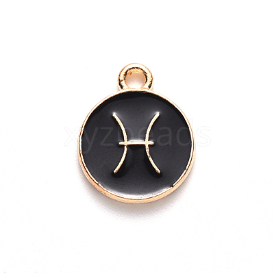 Alloy Enamel Pendants X-ENAM-S124-01B-08H-1