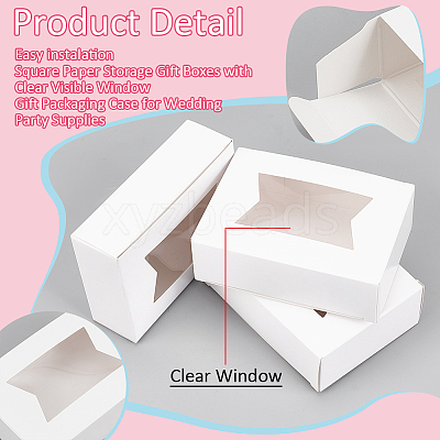 Rectangle Folding Paper Storage Boxes CON-WH0106-01B-02-1