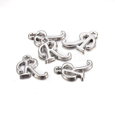 Platinum Plated Alloy Letter Pendants LS-X-PALLOY-J718-01P-R-1