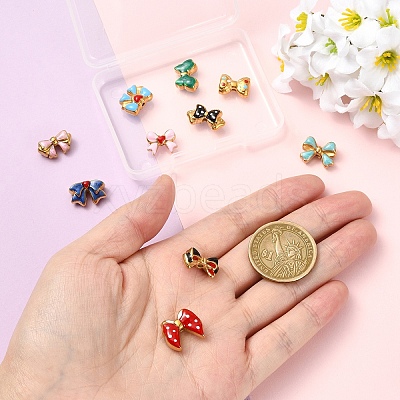 10Pcs 10 Styles 304 Stainless Steel Enamel Beads STAS-YW0003-65-1