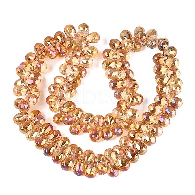 Electroplate Baking Paint Transparent Glass Beads Strands GL-N005-02A-C12-1