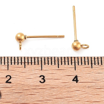 202 Stainless Steel Stud Earring Findings STAS-I324-01G-6mm-1