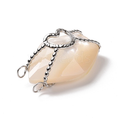 Natural White Shell Pendants SSHEL-C009-03P-1