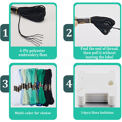 3 Sets 3 Style 6-Ply Polyester Embroidery Floss OCOR-GF0003-41B-1