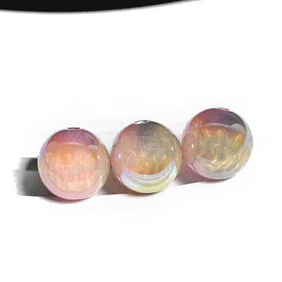 30Pcs Gradient Color & UV Plating Rainbow Iridescent Opaque Resin Beads PW-WG1BD98-03-1