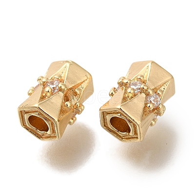 Brass Micro Pave Cubic Zirconia KK-Q001-07G-1