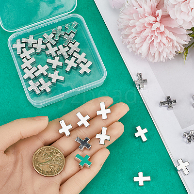 40Pcs Tibetan Style Alloy Beads TIBEB-SP0001-12P-1