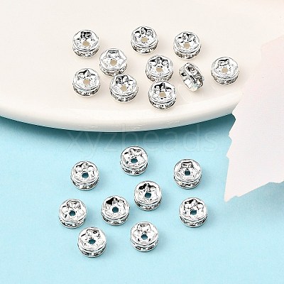 Brass Rhinestone Spacer Beads X-RB-A014-Z6mm-01S-NF-1