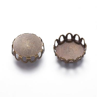 Brass Lace Edge Bezel Cups KK-C1764-3-AB-1