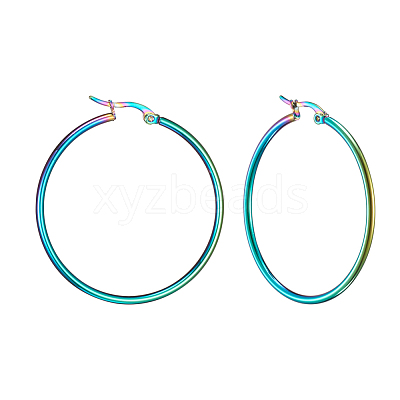 304 Stainless Steel Big Hoop Earrings EJEW-F105-06M-1