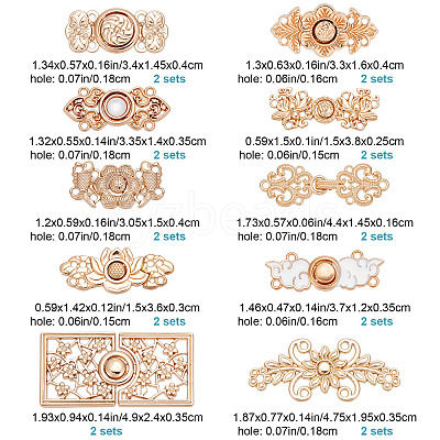20 Sets 10 Styles Alloy Snap Lock Clasps FIND-CP0001-42-1
