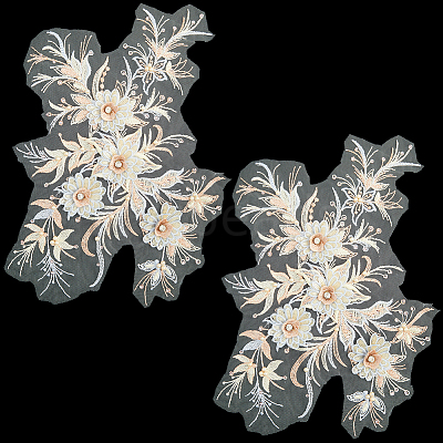 Polyester Acrylic Rhinestones Applique embroidery ABS Sequins FIND-WH20019-165A-02-1