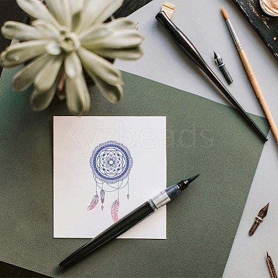 Boho Style Feather Plastic Clear Stamps DIY-WH0584-0002-1