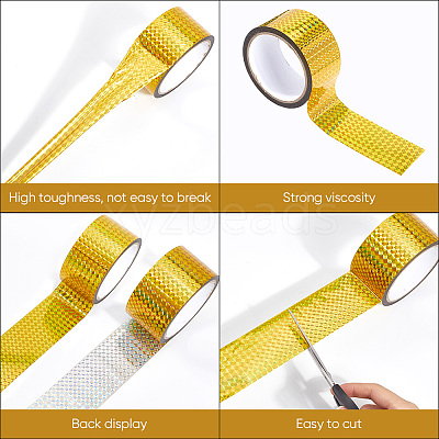 50M Laser Shining Bopp Plastic Scrapbook Decorative Adhesive Tapes AJEW-WH20002-57B-03-1